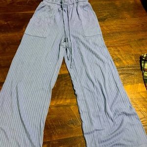 flared blue ribbed pj or lounge pants